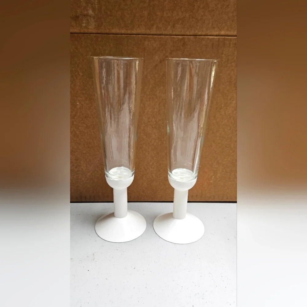 Vintage 80s Bodum Oktett Champagne Flutes